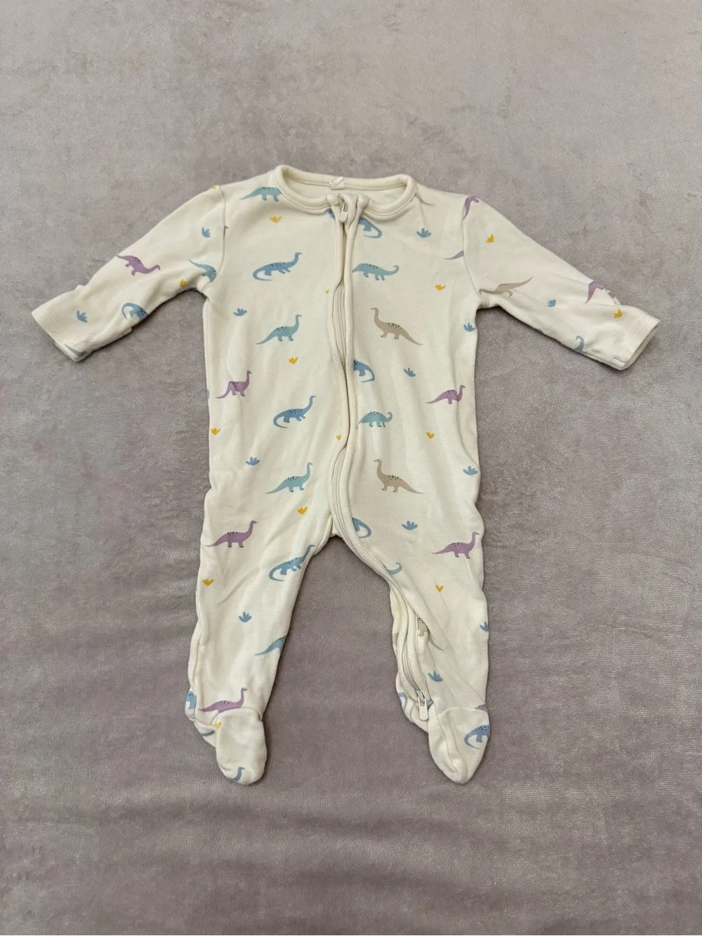 MORI Baby Footed Sleeper 0-3 Months Bamboo Organic Cotton Dinosaur Zip Pajamas